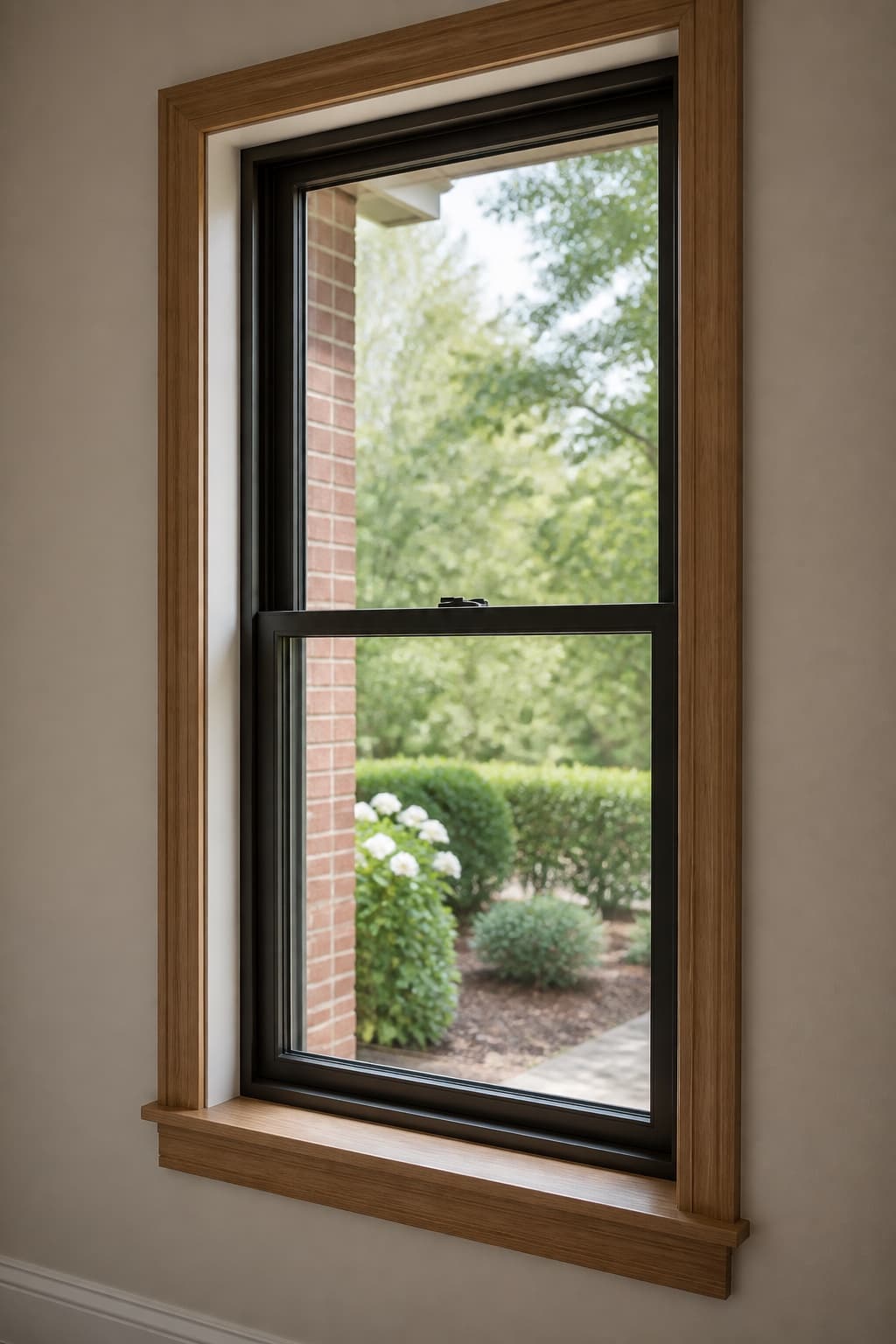 The interior return and casing finished around a new window
